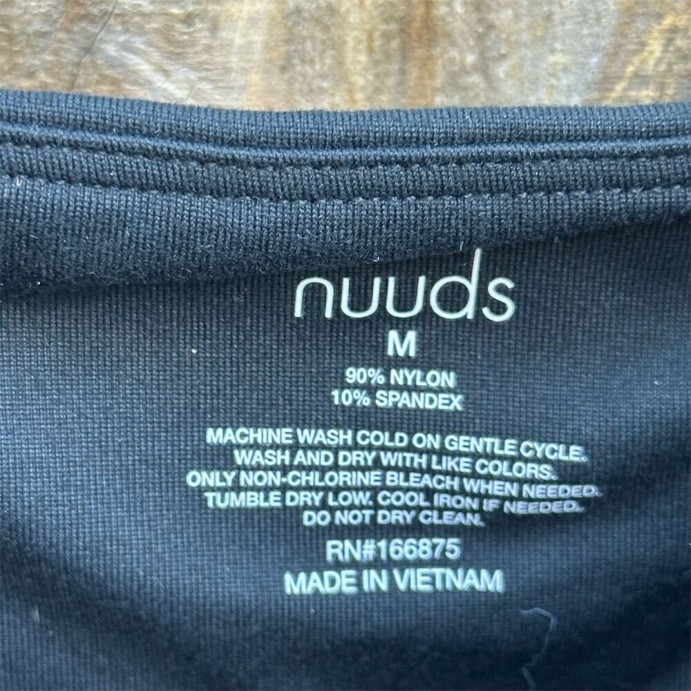 Nuuds Women's Black Square Neck Long Sleeve Bodysuit Size M — image 5 of 5